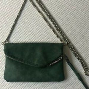 Free People Forest Green Suede Crossbody Clutch - image 1